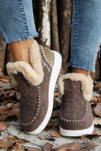 Load image into Gallery viewer, Carbon Grey Suede Stitching Patchwork Plush Lined Anklet Boots