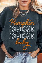 Load image into Gallery viewer, Dark Grey Halloween Pumpkin Spice Baby Graphic Textured Sweatshirt