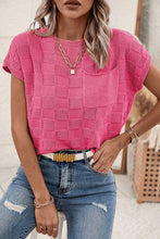 Load image into Gallery viewer, Dusty Pink Lattice Textured Knit Short Sleeve Sweater