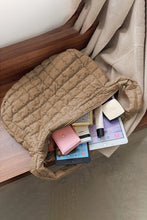 Load image into Gallery viewer, White Quilted Zipper Large Shoulder Bag