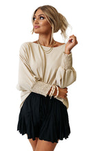 Load image into Gallery viewer, White Smocked Wrist Shift Top