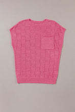 Load image into Gallery viewer, Dusty Pink Lattice Textured Knit Short Sleeve Sweater