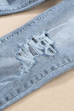 Load image into Gallery viewer, Sky Blue Light Wash Frayed Slim Fit High Waist Jeans