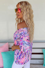 Load image into Gallery viewer, Sky Blue Loose Painted Floral Tee