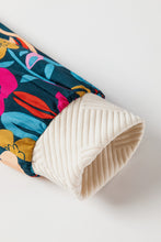 Load image into Gallery viewer, White Floral Patchwork Sleeve Textured Plus Size Pullover Top