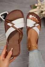 Load image into Gallery viewer, Black Criss Cross PU Leather Flat Slippers