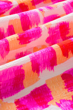 Load image into Gallery viewer, Green Abstract Print Button Back Ruffled High Neck Blouse