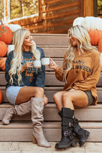 Load image into Gallery viewer, Dark Grey Halloween Pumpkin Spice Baby Graphic Textured Sweatshirt