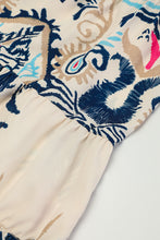 Load image into Gallery viewer, White Printed Tribal Print Bracelet Sleeve Buttoned Mini Dress
