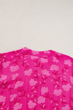 Load image into Gallery viewer, Rose Red Floral Print Pleated Drawstring Flowy Midi Dress
