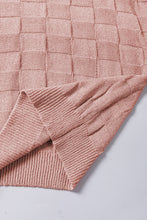 Load image into Gallery viewer, Dusty Pink Lattice Textured Knit Short Sleeve Sweater