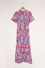 Load image into Gallery viewer, Rose Wrap V Neck Floral Maxi Dress