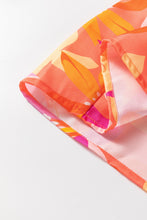 Load image into Gallery viewer, Orange Abstract Print Ruffled Sleeve V Neck Dress