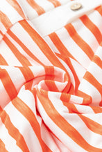 Load image into Gallery viewer, Orange Stripe Oversized Buttoned Front Sleeveless Wide Leg Jumpsuit
