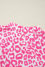 Load image into Gallery viewer, Bright Pink Leopard Printed Long Sleeve Buttoned Front Mini Dress