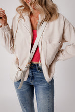 Load image into Gallery viewer, Real Teal Corduroy Drawstring Hooded Pocket Zip Up Jacket
