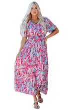 Load image into Gallery viewer, Rose Wrap V Neck Floral Maxi Dress