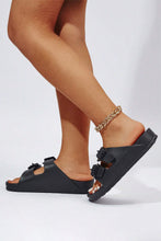 Load image into Gallery viewer, Black Double-buckle EVA Slippers