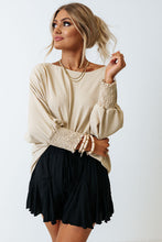 Load image into Gallery viewer, White Smocked Wrist Shift Top