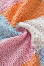 Load image into Gallery viewer, Grapefruit Orange Color Block Cap Sleeve Sweater