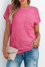 Load image into Gallery viewer, Dusty Pink Lattice Textured Knit Short Sleeve Sweater
