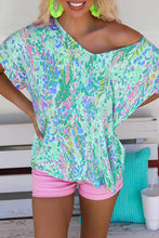 Load image into Gallery viewer, Sky Blue Loose Painted Floral Tee