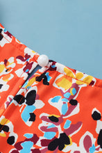 Load image into Gallery viewer, Orange Floral Printed Ruffle Sleeve Curvy Babydoll Blouse -PLUS