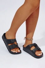 Load image into Gallery viewer, Black Double-buckle EVA Slippers