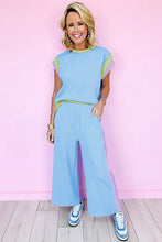 Load image into Gallery viewer, Strawberry Pink Color Block Detail Casual Two-piece Set