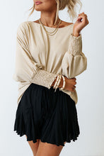 Load image into Gallery viewer, White Smocked Wrist Shift Top