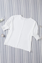 Load image into Gallery viewer, White Smocked Wrist Shift Top