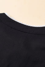 Load image into Gallery viewer, Mineral Red Floral Embroidered Puff Sleeve Split Neck Blouse