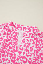 Load image into Gallery viewer, Bright Pink Leopard Printed Long Sleeve Buttoned Front Mini Dress