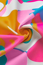 Load image into Gallery viewer, Multicolour Abstract Print Notched Neck Flutter Sleeve Blouse