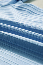 Load image into Gallery viewer, Beau Blue Ruffled Half Sleeve V Neck Textured Top