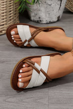 Load image into Gallery viewer, Black Criss Cross PU Leather Flat Slippers