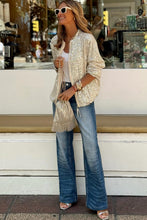 Load image into Gallery viewer, Black Sequin Zip up Round Neck Long Sleeve Jacket