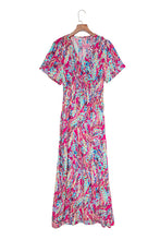 Load image into Gallery viewer, Rose Wrap V Neck Floral Maxi Dress
