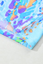 Load image into Gallery viewer, Sky Blue Loose Painted Floral Tee