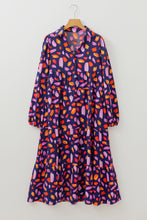 Load image into Gallery viewer, Blue Petal Collared Tiered Flowy Long Dress