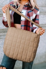 Load image into Gallery viewer, White Quilted Zipper Large Shoulder Bag