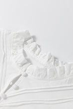 Load image into Gallery viewer, White Flower Embroidered Hollow-out Puff Sleeve Blouse