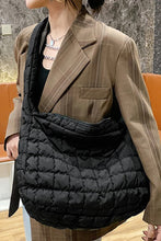 Load image into Gallery viewer, White Quilted Zipper Large Shoulder Bag