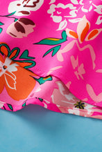 Load image into Gallery viewer, Pink Floral Short Sleeve Smocked Blouse