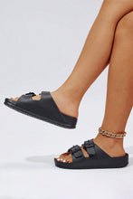 Load image into Gallery viewer, Black Double-buckle EVA Slippers
