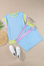 Load image into Gallery viewer, Strawberry Pink Color Block Detail Casual Two-piece Set