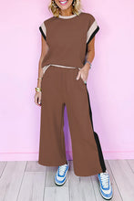 Load image into Gallery viewer, Strawberry Pink Color Block Detail Casual Two-piece Set