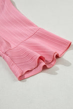 Load image into Gallery viewer, Beau Blue Ruffled Half Sleeve V Neck Textured Top