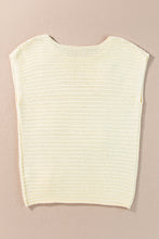 Load image into Gallery viewer, White Flower Crochet Round Neck Knitted Top