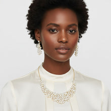 Load image into Gallery viewer, Bib Wedding or Event Gold and Pearl Rigid Necklace